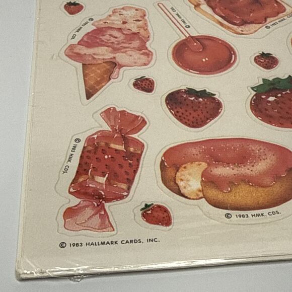 MINT NOS 1983 Hallmark Scratch ’N Sniff Stickers - Strawberry Scent/Theme - Picture 3 of 14
